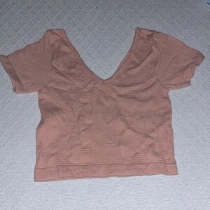 Women's V-Neck Textured Top - Brown